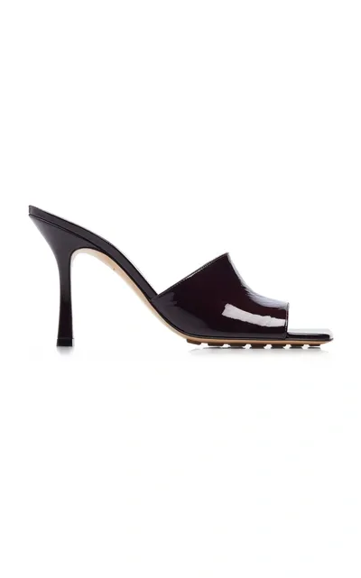 Bottega Veneta Stretch Patent Leather Slide Sandals In Oxide