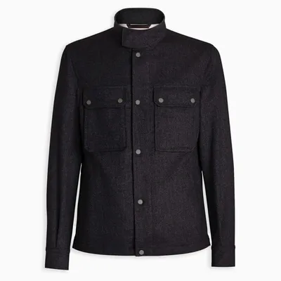 Ermenegildo Zegna Navy Cashmere Jacket In Blue