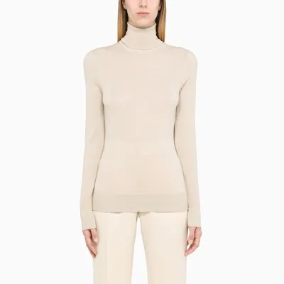 Chloé Beige Wool Turtle Neck Sweater