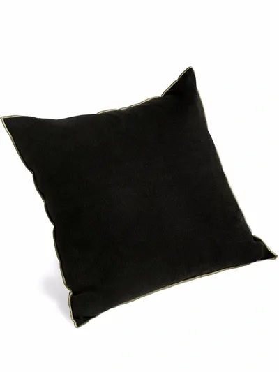 Hay Outline Linen Cotton Blend Cushion In Black