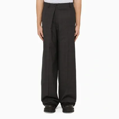 Balenciaga Gray Trousers With Pleats In Grey