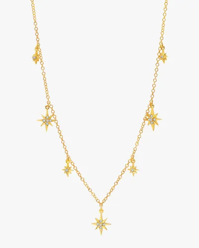 Graziela Gems Gems 14k Yellow Gold Diamond Starburst Dangle Statement Necklace, 20