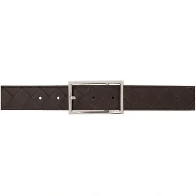 Bottega Veneta Brown Intrecciato Belt In 2135 Fonden