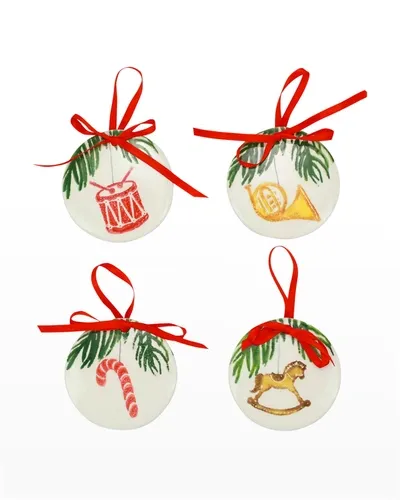 Vietri Nutcrackers Assorted Ornaments, Set Of 4 In Multicolor