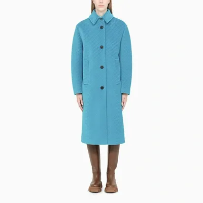 Prada Light Blue Single-breasted Coat