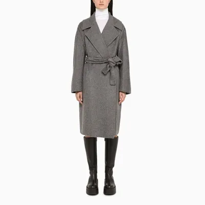 Max Mara Gray Caban Coat In Grey