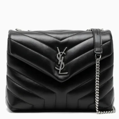 Saint Laurent Black/silver Small Ysl Loulou Bag