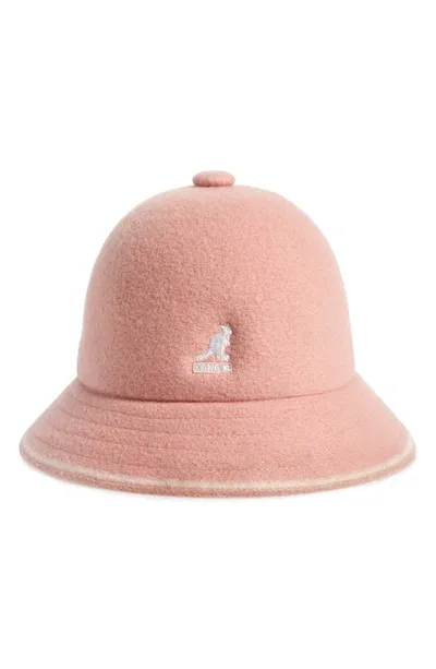 Kangol Stripe Casual Wool Hat In Dr669dusty Rose/off White