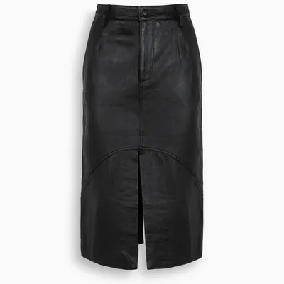 Remain Birger Christensen Black Leather Bocca Skirt