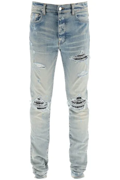 Amiri Distressed-finish Ripped Skinny Jeans In Clay Indigo