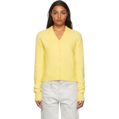 Heron Preston For Calvin Klein Yellow Season 2 Alpaca Cardigan In 740 Pale Yellow