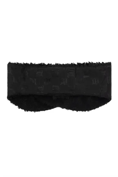 Misbhv Monogram-print Contrast-trim Headband In Black