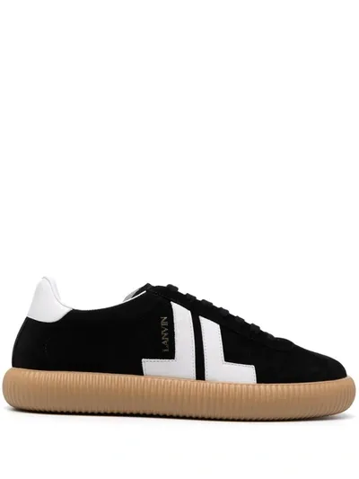 Lanvin Black And White Glen Low Sneakers