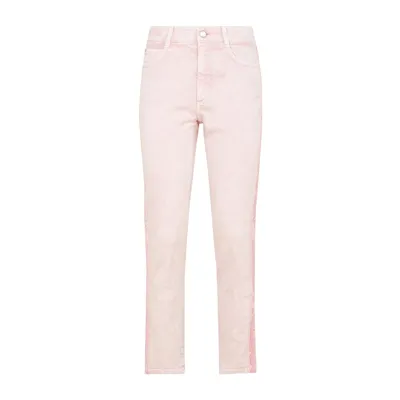 Stella Mccartney Skinny Boyfriend Jeans Peach Logo In Fresh Peach