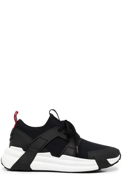 Moncler Lunarove Neoprene Low-top Sneakers In Black White