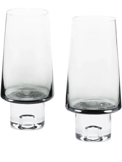 Tom Dixon Tank Highball Set Of Two Glasses In Grey