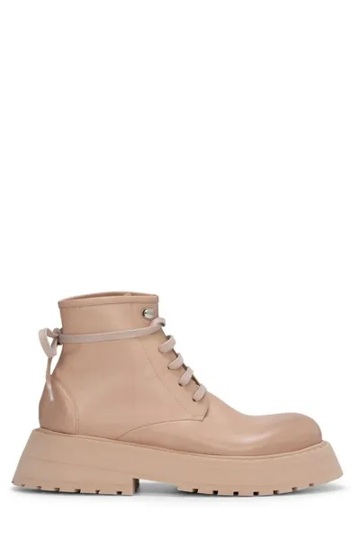 Marsèll Micarro Leather Combat Boots In Carne