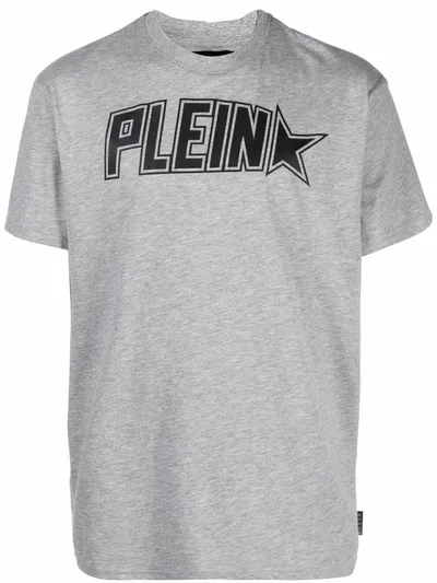 Philipp Plein Plein Star Logo Print T-shirt In Grey