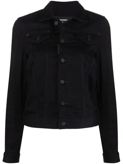 Dsquared2 Icon Forever Boyfriend Denim Jacket In Black