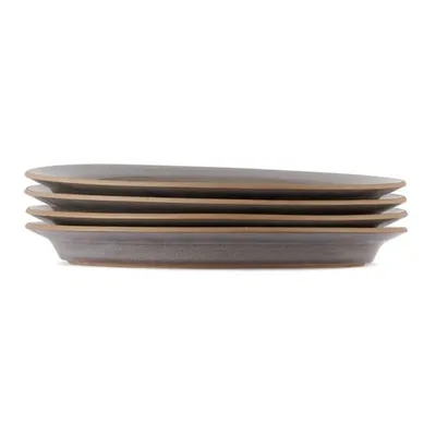 Departo Grey Large Plate Set In Slate Gray