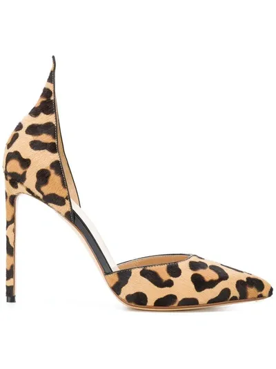 Francesco Russo Leopard Print Pumps In Brown