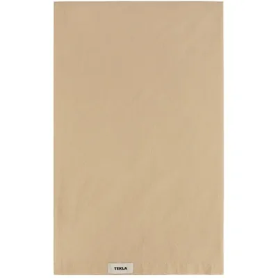 Tekla Beige Percale Flat Sheet In Sand Beige