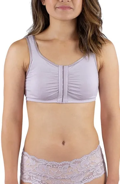 Everviolet Maia Front Close Pocketed Bralette In Mauve