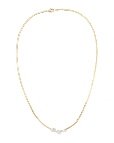 Lana 14k Mini Diamond Curved Necklace