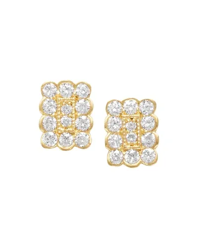 Jamie Wolf 18k Small Rectangle Diamond Stud Earrings