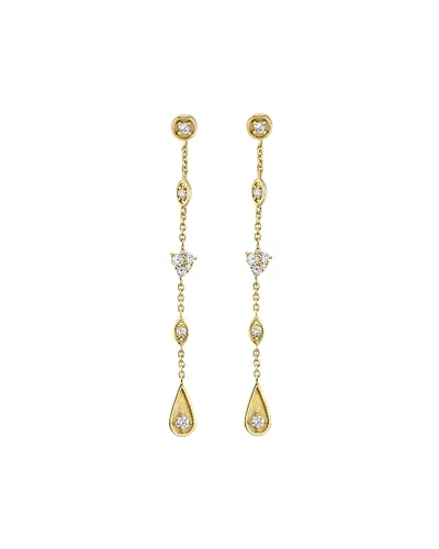 Sydney Evan 14k Long Diamond Mixed-drop Earrings