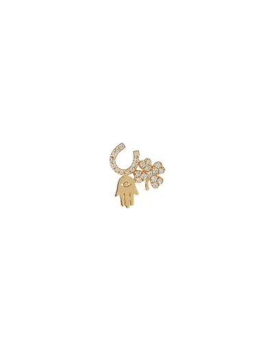 Sydney Evan 14k Diamond Luck & Protection Stud Earring, Single