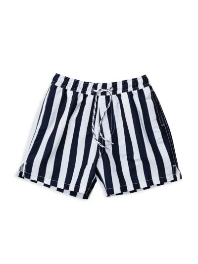 Snapper Rock Kids' Little Boy's & Boy's Nautical Stripe Volley Board Shorts In Navy