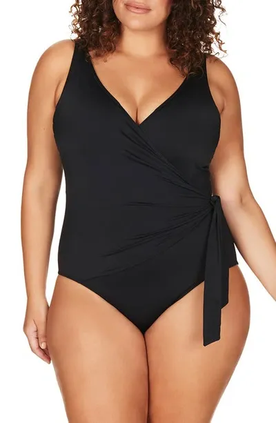 Artesands Hayes Side-tie Underwire One-piece Swimsuit In Black