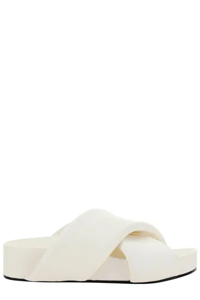 Jil Sander Crossover-strap Platform Sandals In White