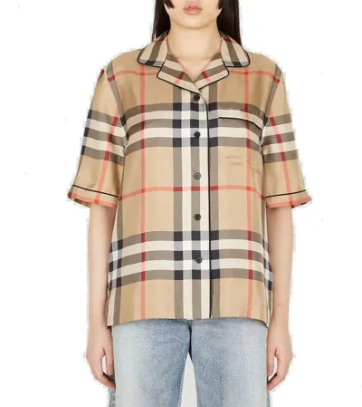 Burberry Tierney Check Shirt In Archive Beige Check