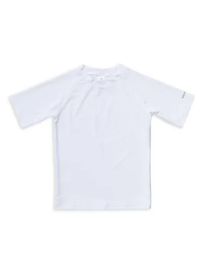 Snapper Rock Kids' Little Boy's & Boy's Core Uvb Rashgaurd Top In White