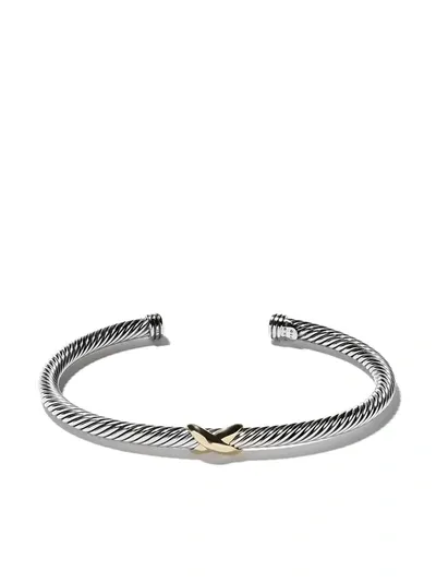 David Yurman 18kt Yellow Gold X Silver Cuff Bracelet In S8