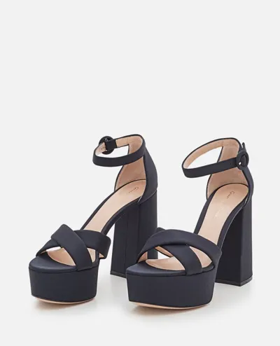 Gianvito Rossi Crisscross Block-heel Platform Sandals In Black