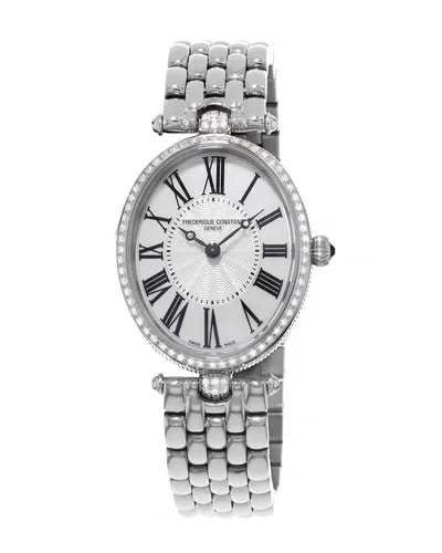 Frederique Constant Ladies' Classics Art Deco Stainless Diamond Watch In Silver