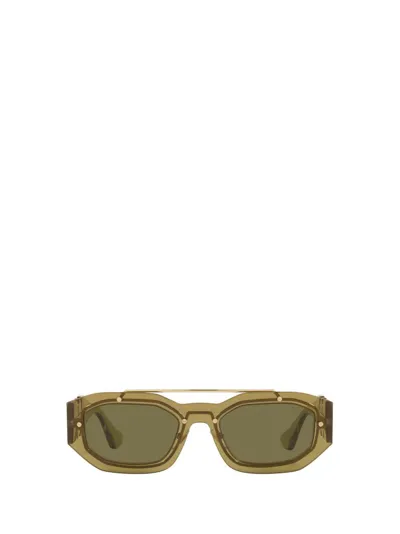 Versace Gold Mirror Medusa Biggie Sunglasses In Yellow