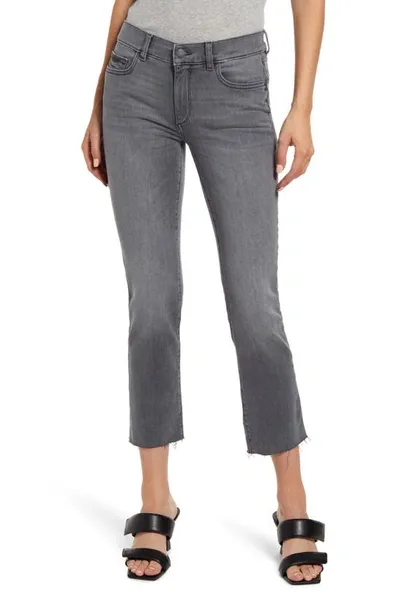 Dl Mara Instasculpt Raw Hem Ankle Straight Leg Jeans In Overcast Raw