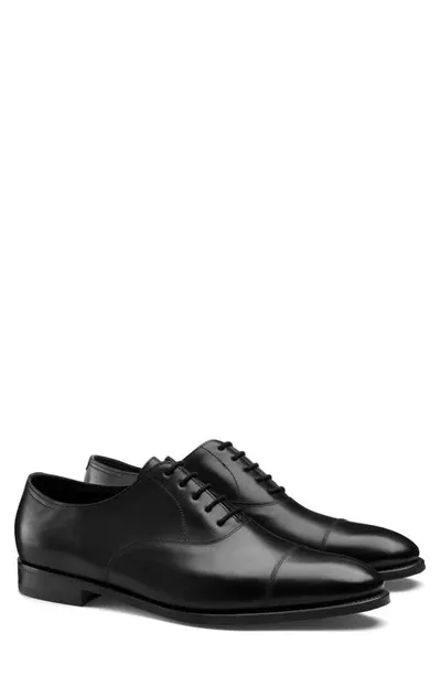 John Lobb Men's City Ii Cap Toe Leather Oxfords In Black