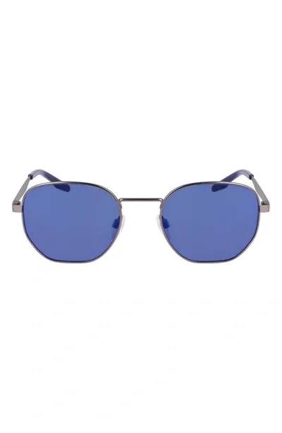 Converse Elevate 52mm Round Sunglasses In Satin Gunmetal