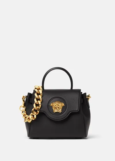 Versace La Medusa Small Handbag In Black