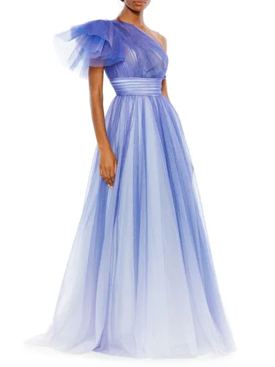 Mac Duggal Women's Ieena Asymmetric Degradé Fit & Flare Ball Gown In Royal Ombre