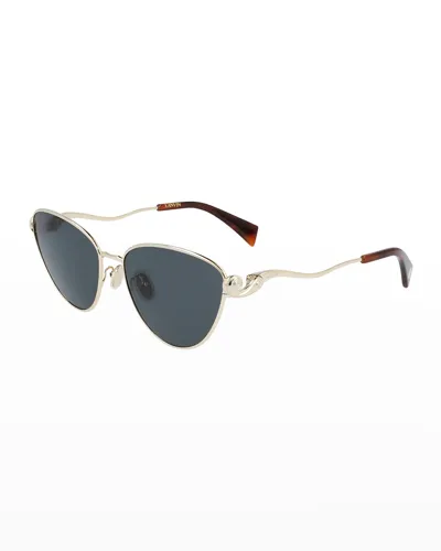 Lanvin Armand Albert Rateau Metal Cat-eye Sunglasses In Gold / Grey