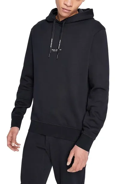 Armani Exchange Milano New York Graphic Cotton Hoodie In Navy Blue