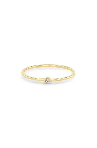 Zoë Chicco Diamond Bezel Ring In White/gold