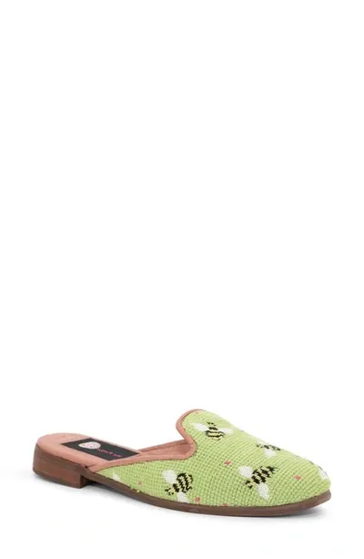 Bypaige By Paige Needlepoint Mule In Bees On Lime