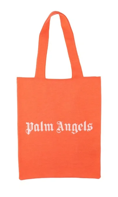 Palm Angels Knitted Tote Bag In Red